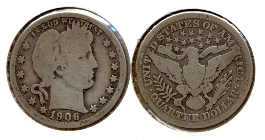 1906 Barber Quarter Good-4 a