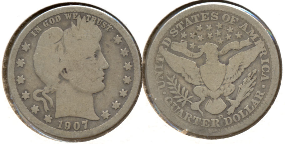 1907-D Barber Quarter Good-4
