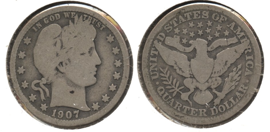 1907-D Barber Quarter Good-4 #a