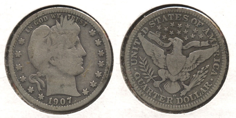 1907-D Barber Quarter VG-8