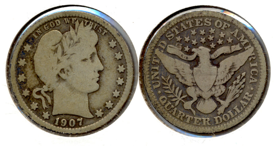 1907 Barber Quarter VG-8