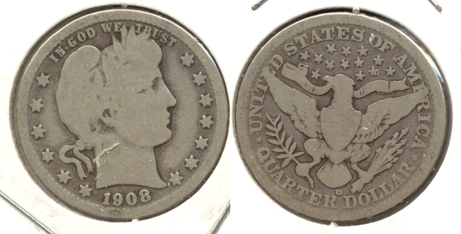 1908-D Barber Quarter Good-4