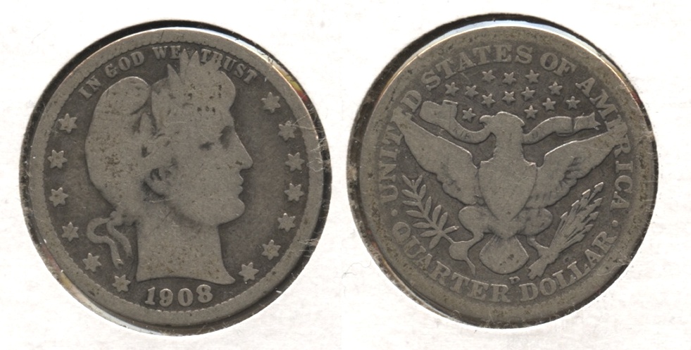1908-D Barber Quarter Good-4 #k