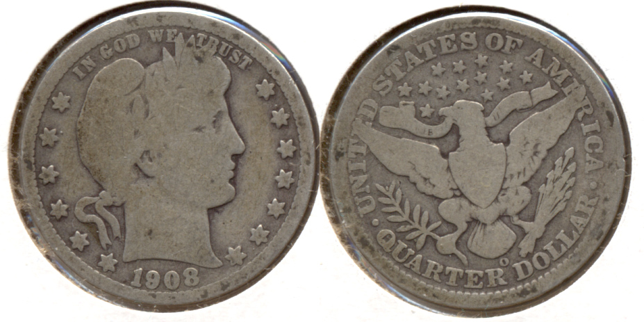 1908-O Barber Quarter Good-4 b