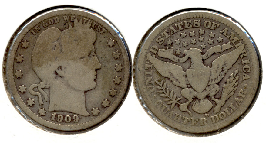 1909-D Barber Quarter Good-4 e