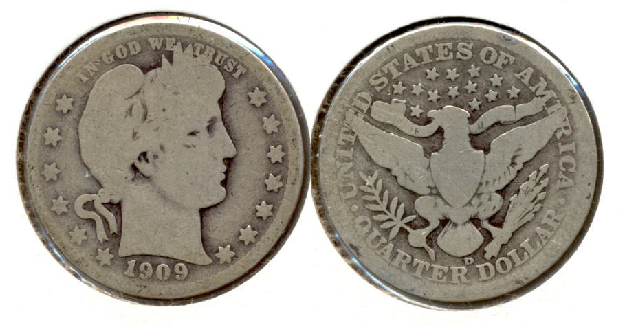1909-D Barber Quarter Good-4 g