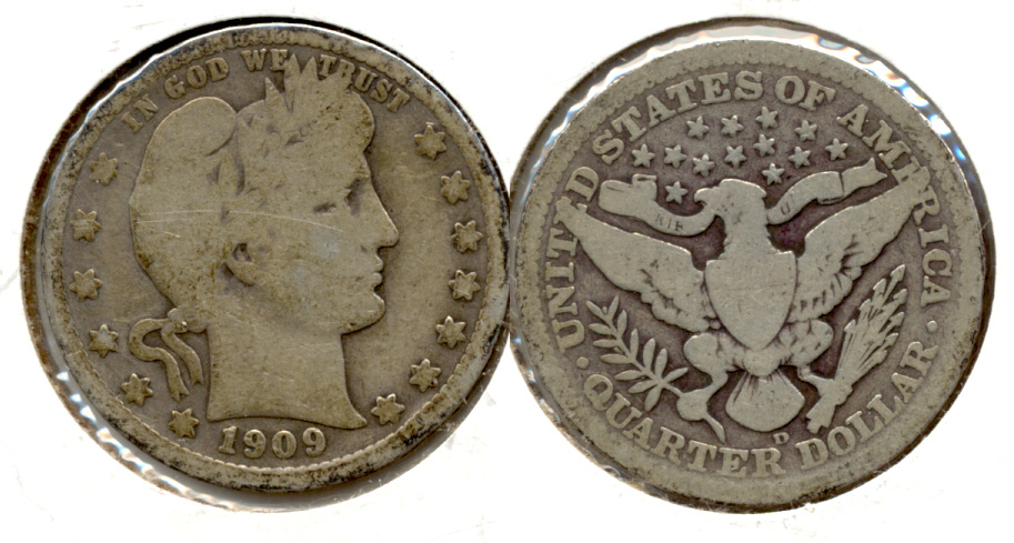1909-D Barber Quarter Good-4 m