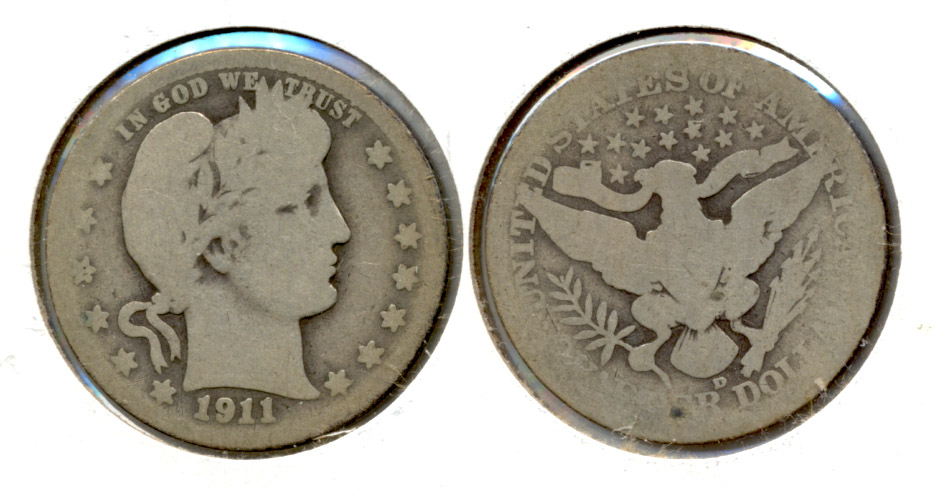 1911-D Barber Quarter AG-3 b