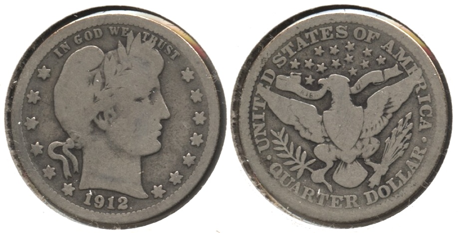 1912 Barber Quarter Good-4 #b