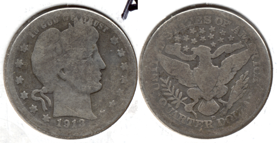 1913-D Barber Quarter AG-3 j