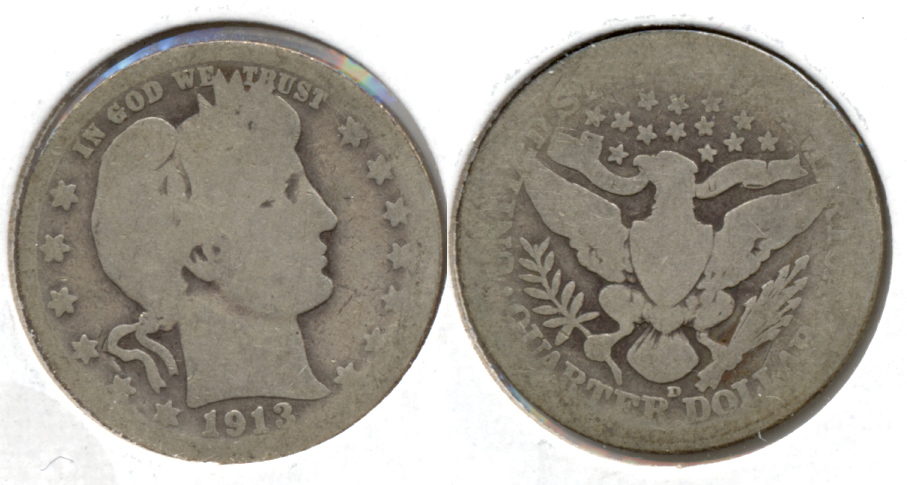 1913-D Barber Quarter AG-3 k