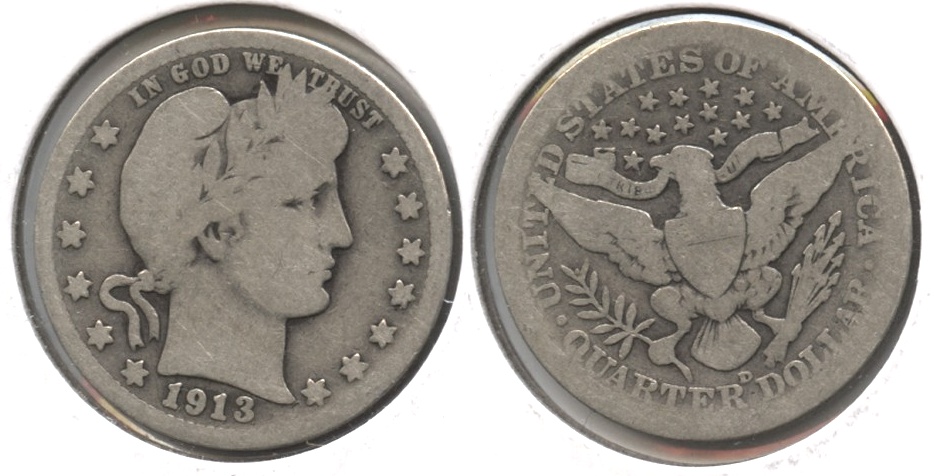 1913-D Barber Quarter AG-3 #p