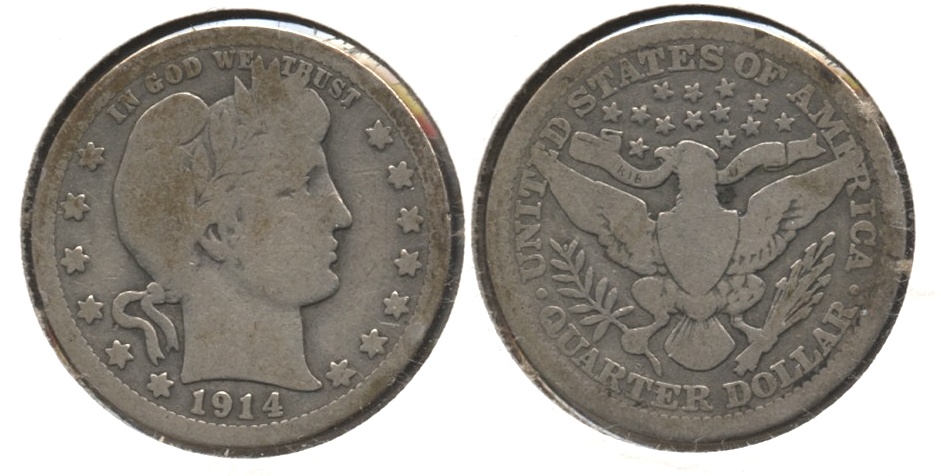 1914 Barber Quarter Good-4 #e