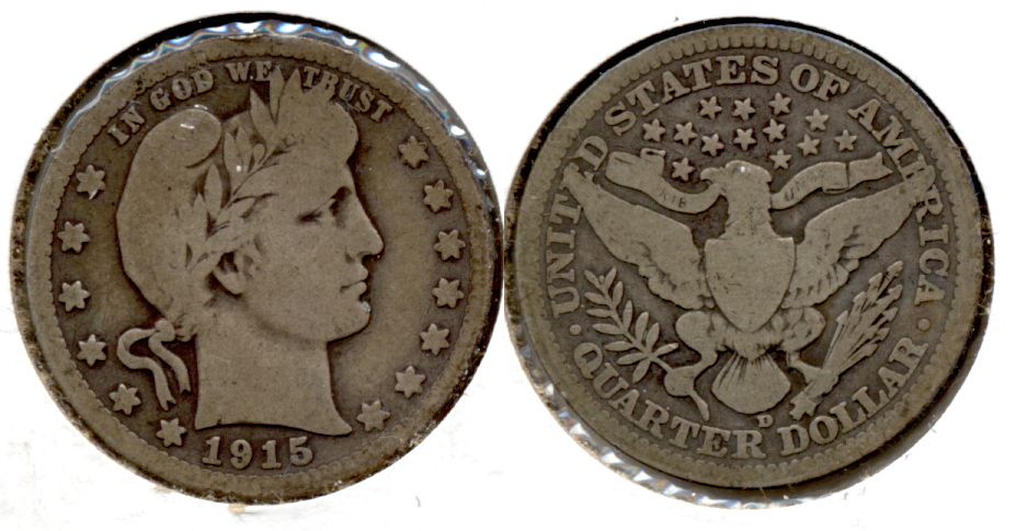 1915-D Barber Quarter VG-8 a