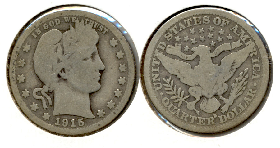 1915-S Barber Quarter Good-4 a