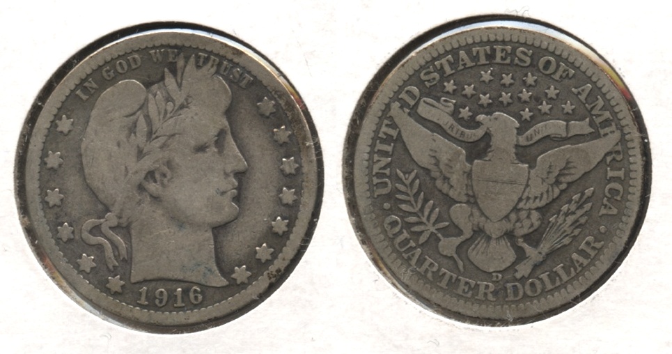1916-D Barber Quarter VG-8 #f