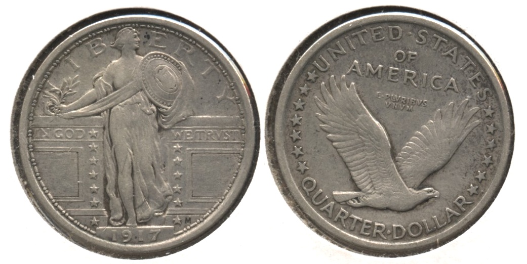 1917 Type 1 Standing Liberty Quarter EF-40