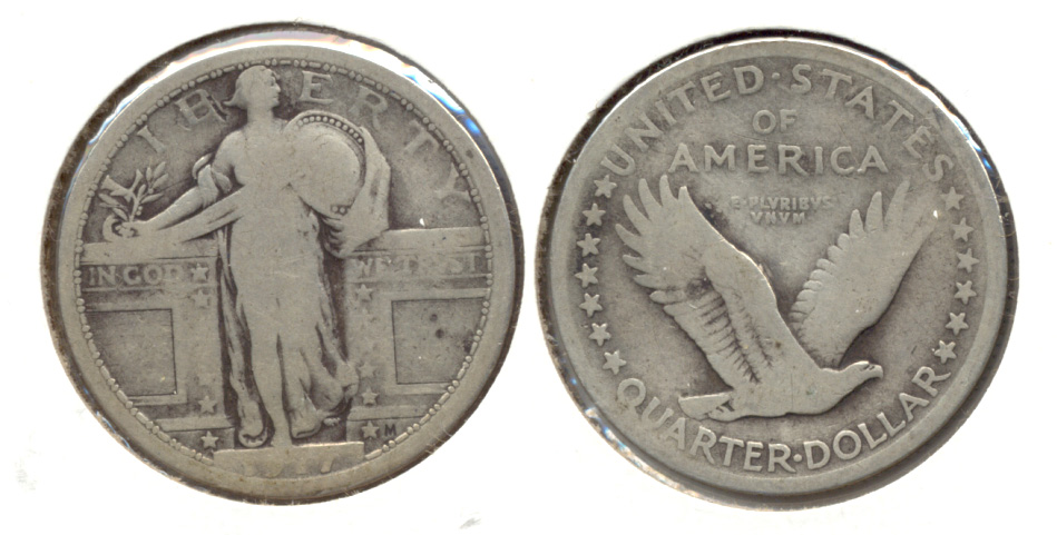 1917 Type 1 Standing Liberty Quarter Good-4