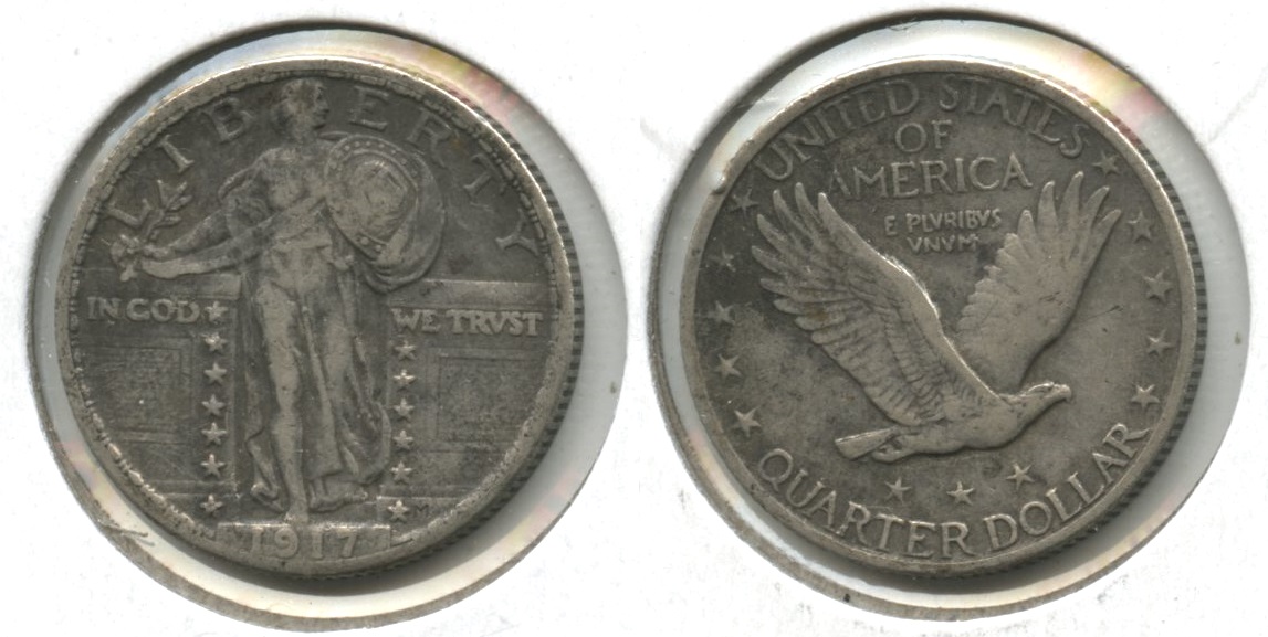 1917 Type 2 Standing Liberty Quarter VF-20 #a Bit Dark
