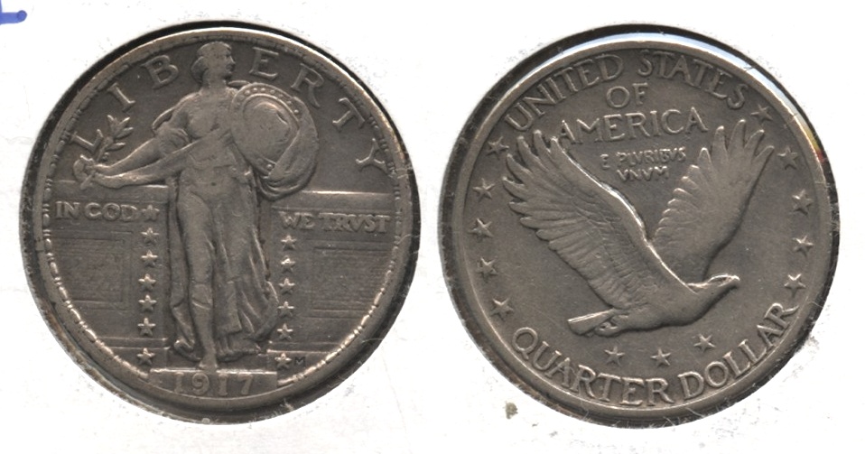 1917 Type 2 Standing Liberty Quarter VF-30