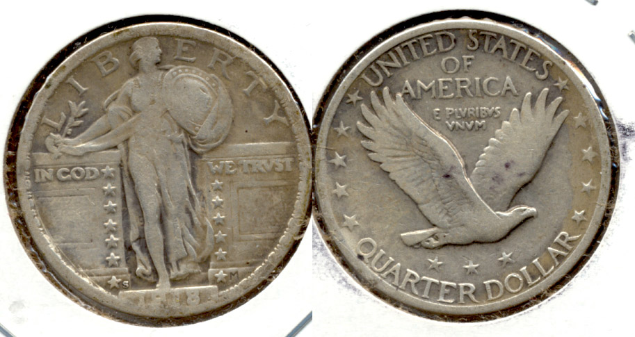 1918-S Standing Liberty Quarter Fine-12 a