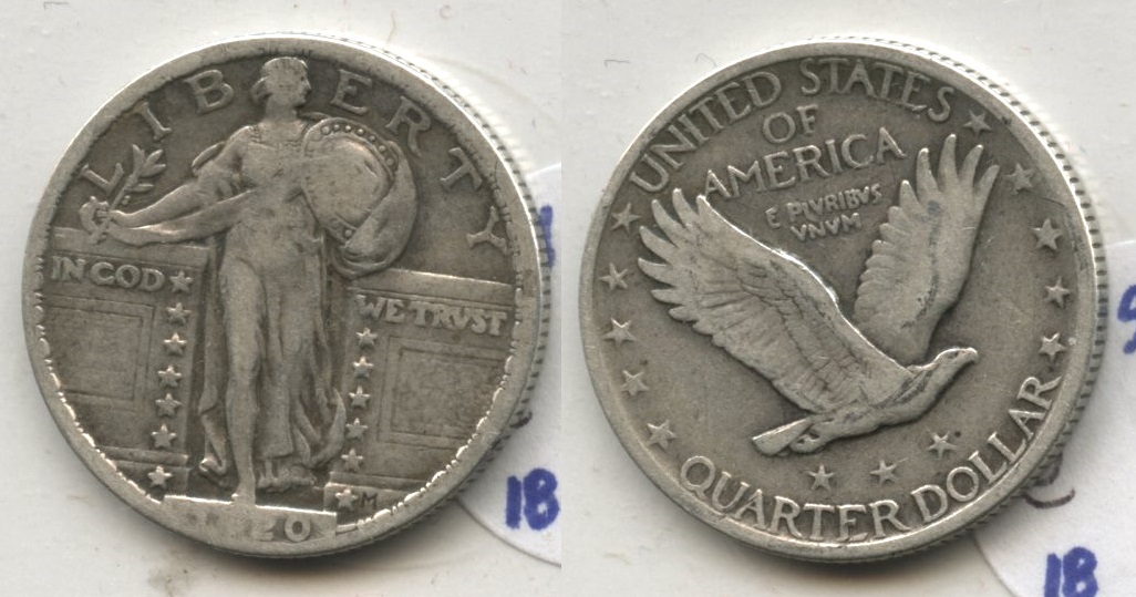 1920 Standing Liberty Quarter Fine-12 #e