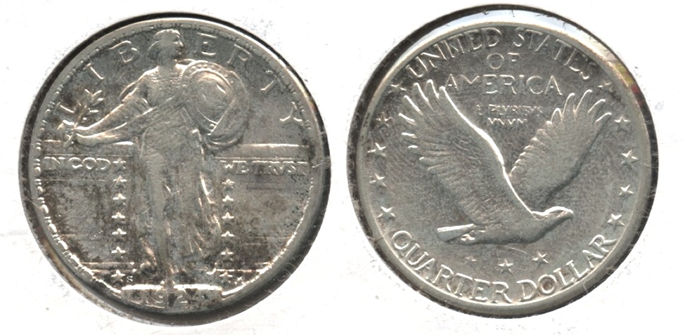 1924-S Standing Liberty Quarter EF-40 #a Cleaned