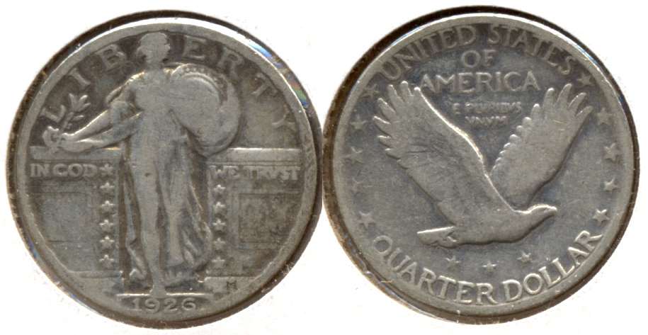 1926 Standing Liberty Quarter Good-4 c Cleaned