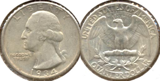 1934-D Washington Quarter EF-40 a