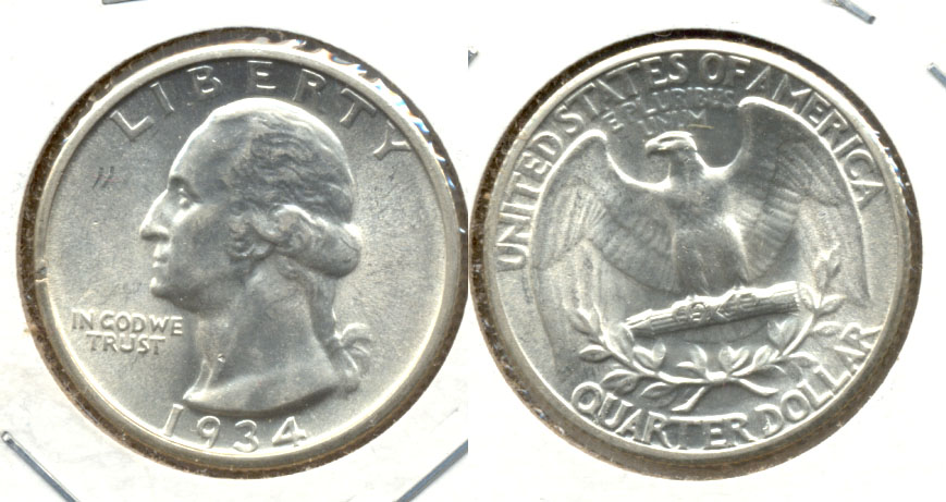 1934 Washington Quarter AU-58