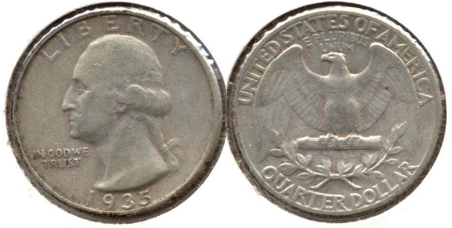 1935 Washington Quarter VF-20 b