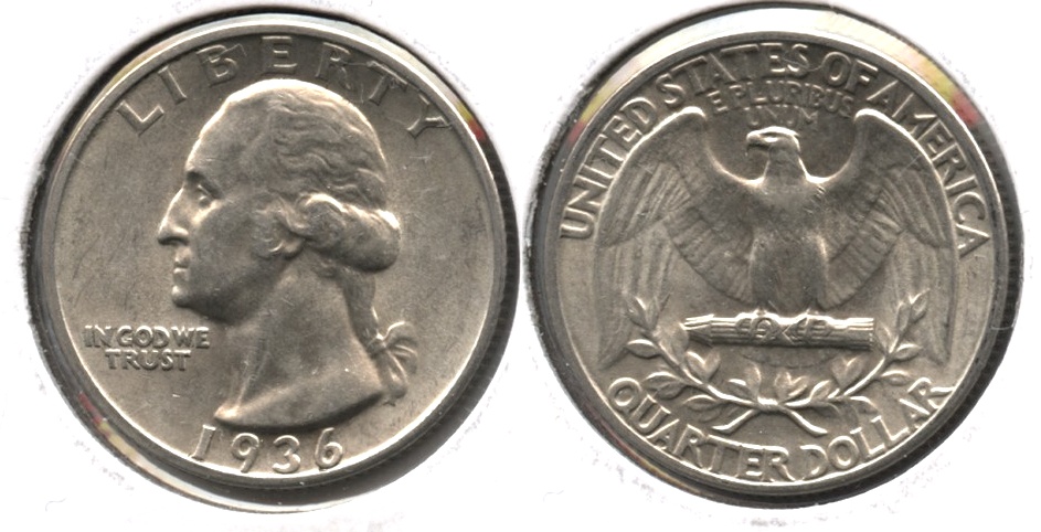 1936 Washington Quarter AU-50 c