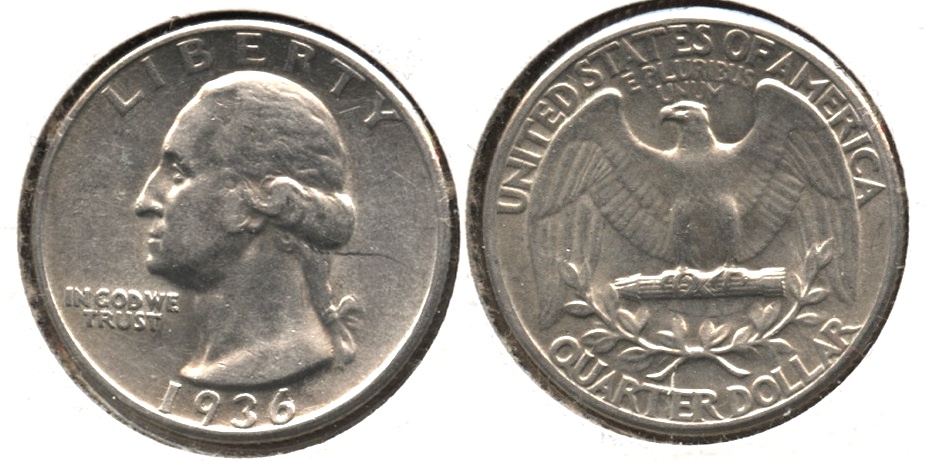 1936 Washington Quarter AU-50 i