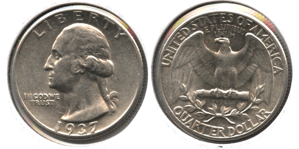 1937 Washington Quarter AU-50 a