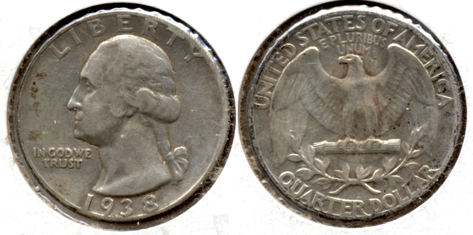 1938 Washington Quarter VF-20 d
