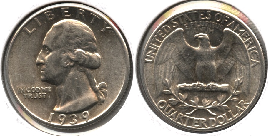 1939 Washington Quarter AU-50 i