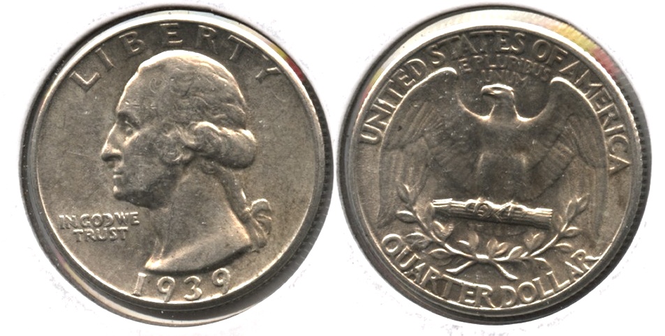1939 Washington Quarter AU-50 j