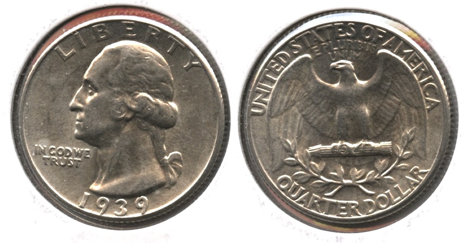 1939 Washington Quarter AU-55 c