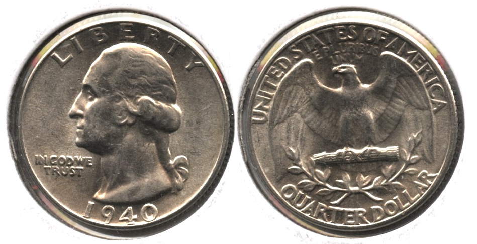 1940 Washington Quarter AU-55 b