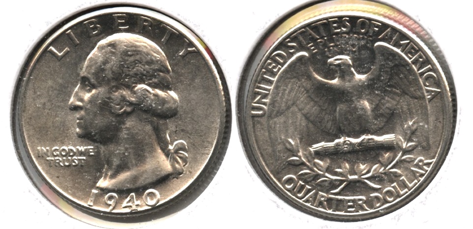 1940 Washington Quarter AU-55 f