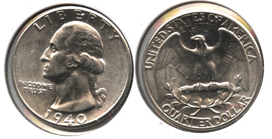 1940 Washington Quarter MS-60 d