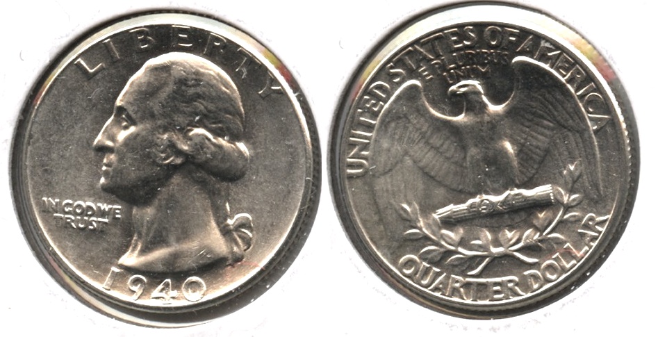 1940 Washington Quarter MS-60 f