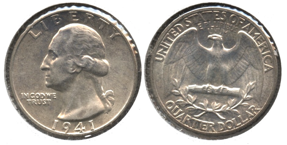 1941 Washington Quarter AU-50 #h