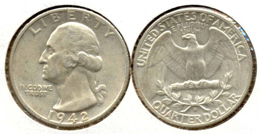 1942-S Washington Quarter AU-50