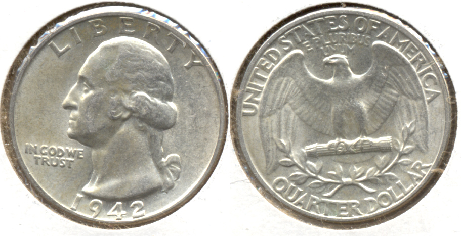 1942 Washington Quarter AU-50 p