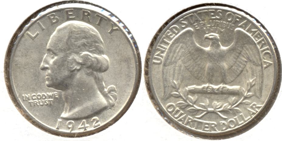 1942 Washington Quarter AU-50 y