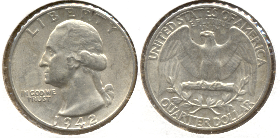 1942 Washington Quarter AU-50 z