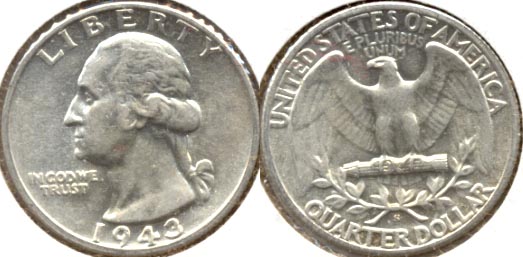 1943-S Washington Quarter AU-50