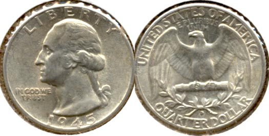 1945-D Washington Quarter AU-50