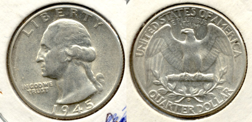 1945-D Washington Quarter AU-50 c